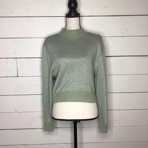 Free People Light Green Turtleneck Sweater